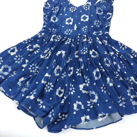 NEW Vanessa Mooney Elisabeth Corset Romper Mini Dress Indigo Flower Coquette - Picture 10 of 11